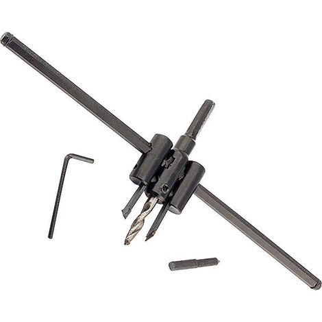 Set Fresa a Compasso Punta di Precisione Chiavino Esagonale Foro Legno 300mm (1/4)
