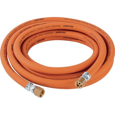 Top para 5x6.3 mm G3/8 -In -House Propane Manguera. LH X G3/8 PO. Longitud de alta presión LH