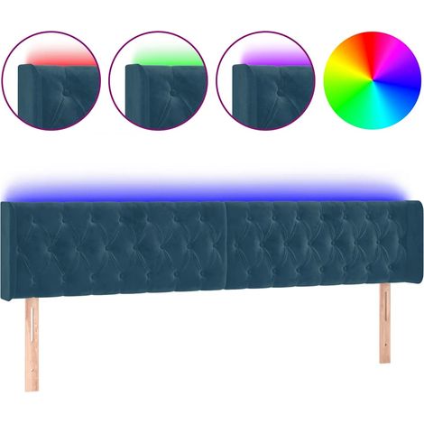 Maison Exclusive - Cabecero con LED de terciopelo azul oscuro 183 (1/5)