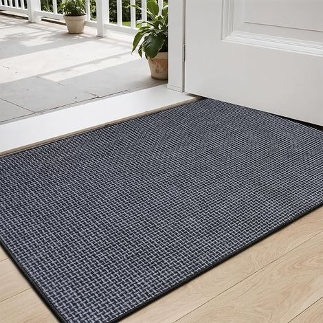 Paillasson Intérieur 50 x 80 cm, Tapis d'entrée Antidérapant et Absorbant, Paillassons et Lavables, pour Extérieur, Chambre, Cuisine, Couloir (Gris) (1/5)