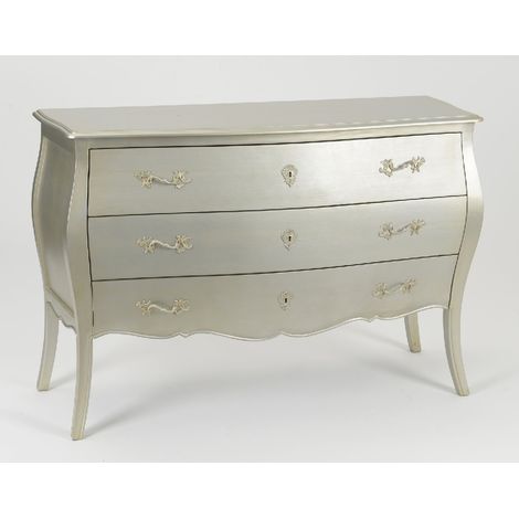 Amadeus - Commode 3 tiroirs argentée L120 cm Murano (1/3)