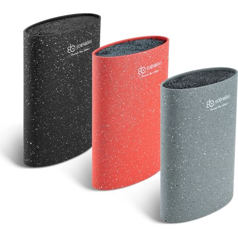Soporte ovalado para cuchillos Edenberg de 22 cm - Rojo, negro, gris y blanco (1/5)
