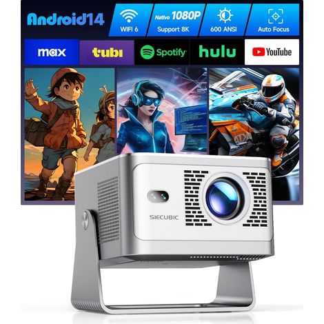 Vidéoprojecteur Portable 4K Full HD 1080P Mini Projecteur 600 ANSI (1/5)