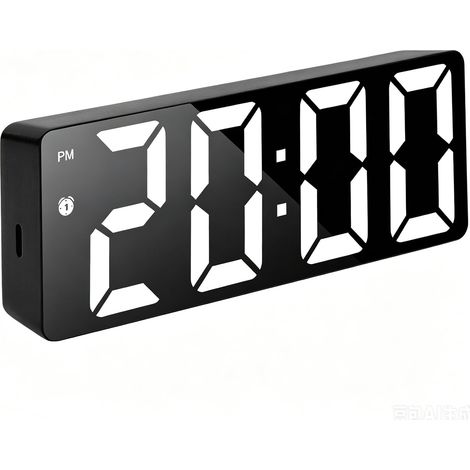 Réveil Numérique avec Grand écran LED Noir Luminosité et Volume Réglable 12 sur 24H Réveil Ado et Adultes Horloge Numerique avec (1/5)