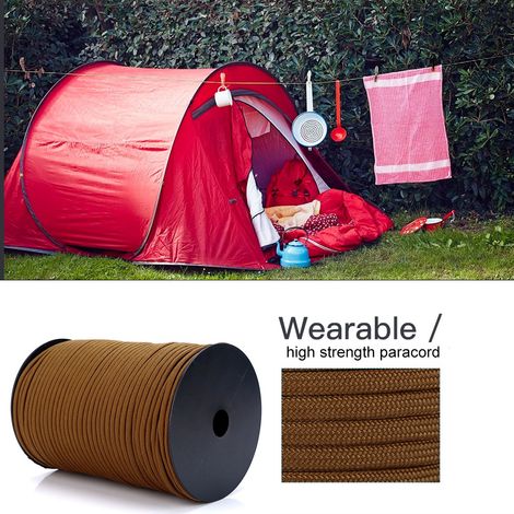 Cordon de parachute réfléchissant 550, 9 brins, 100 m (marron) (1/5)