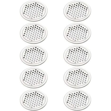 20 Pièces Grille Aeration Ronde Inox Grille de Ventilation Aeration Couvercle Cercle pour Armoire Placard Air évacué Grille d'évacuation Ventilation pour Cuisine Meubles Bouche Aération (53mm (1/3)