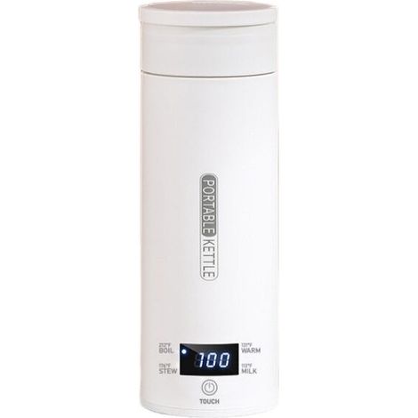 Bouilloire électrique portable pour voiture de 500 ml en acier inoxydable 316, arrêt automatique, anti-brûlure à sec, contrôle de la température, tasse à eau électrique de voyage 220 V