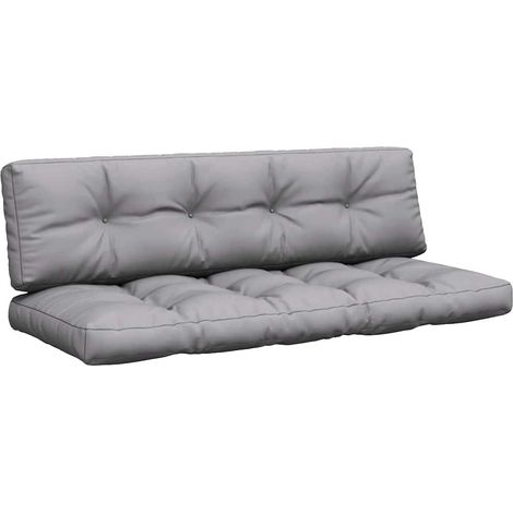 Maison Exclusive - Palettenkissen 2-tlg. Grau Stoff