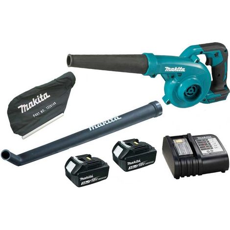 Makita DUB185 LXT 18v Li-Ion Leaf Blower Vacuum + 2 x 3.0ah Batteries + Bag