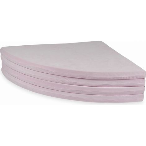 Spielmatte 160cm für Kinder, rund, faltbar, Velvet Soft, hellrosa (1/4)
