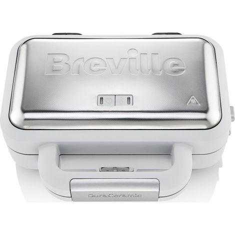 Breville Macchina per sandwich DuraCeramic con piastre profonde  macchina per sandwich per 2 fette a temperatura variabile, bianca [VST070X] (1/4)