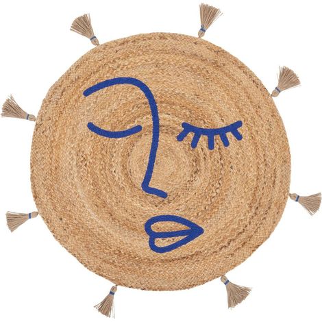 Tappeto di iuta soleya d80cm beige - Atmosphera créateur d'intérieur