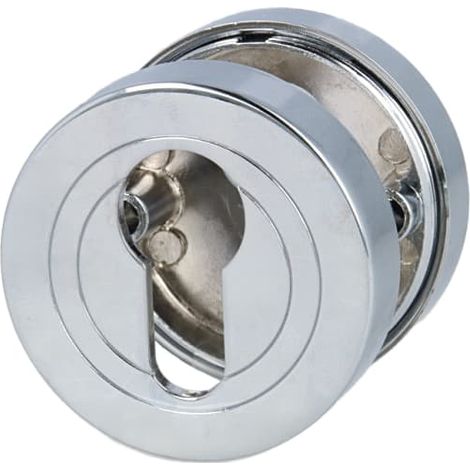 Schlüsselrosetten Chrom glänzend - Profilzylinder Türrosetten Rosettenpaar Ø52mm (1/5)