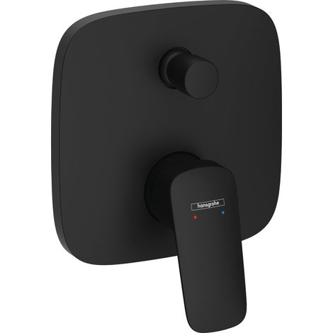 Mitigeur baignoire encastré pour iBox universal, Robinet baignoire carré 2 sorties, Mitigeur monocommande, Noir mat, 71405670 (1/5)