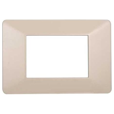 Plaque compatibles Vimar Plana 3 modules plastique couleur sable Ettroit EV83309