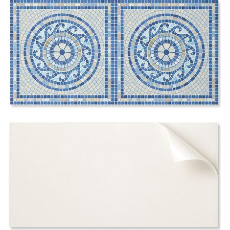Juego de baldosas vin铆licas de mosaico azul cielo para dormitorio, 10x40x20 cm.