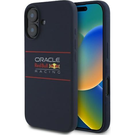 Red Bull RBHMP16S24SIHSRV Custodia rigida per iPhone 16 6.1 navy Silicone Logo orizzontale MagSafe (1/5)