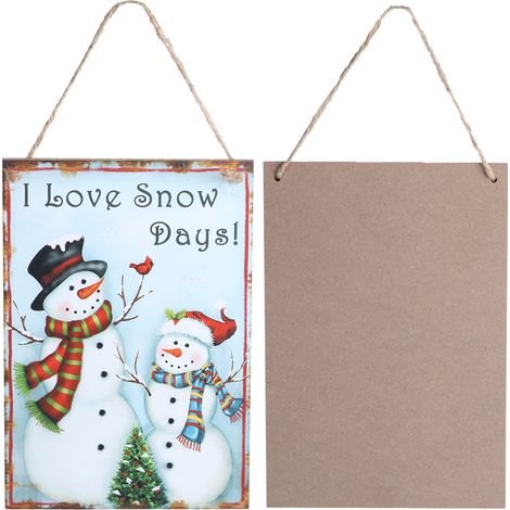 Hängende Holzplakette mit Schneemannmotiv für Weihnachtsdekoration (1/5)