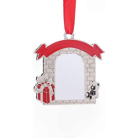 Blanko-Weihnachtsornament für Sublimationsdruck, Dekobaum mit roter Kordel, DIY-Wärmeübertragung, Bastelidee für Weihnachten, Partydekoration (1/4)