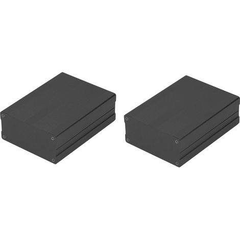 Boîtier électronique à compartiments séparés, finition sablée et oxydée, en alliage d'aluminium, boîtier de jonction d'alimentation noir (1/5)