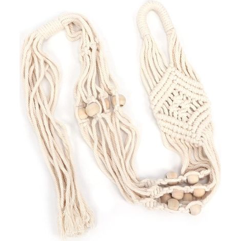 Suspension pour plantes en coton Srliya, résistante et flexible, tissée avec 12 perles (1/5)