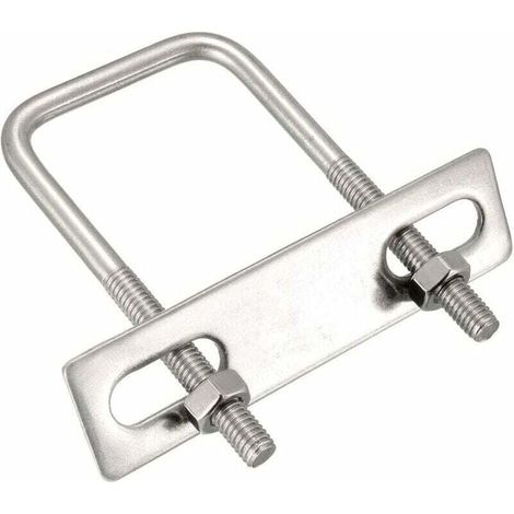 Bulloni a U quadrati da 1-5/8" (40 mm) di larghezza interna in acciaio inossidabile 304 M8 con dado e cinghie per telaio, 2 pezzi (1/4)
