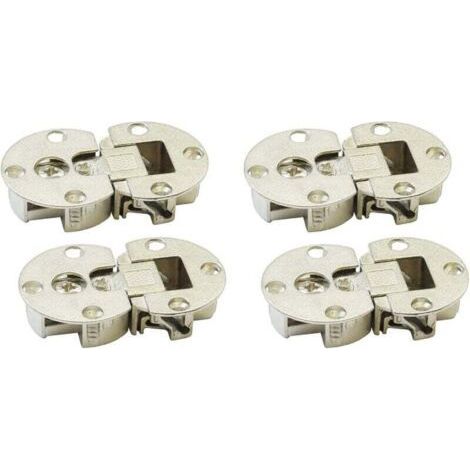 90 Degree 3D Flap and Lid Hinge, Folding Door Hinges, Miter Hinge for Cabinet Doors, Invisible Kitchen Furniture, Set of 4 (1/4)