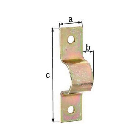GAH Alberts  morsetto per  tubo L  109 x  B 25  x H  36 mm  acciaio zincato  giallo per  tubi 31,8  mm 1  1/4”  - 216641.