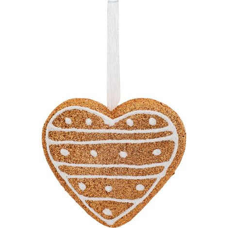 Cuore in polistirolo glitterato h.9cm marrone - Atmosphera créateur d'intérieur