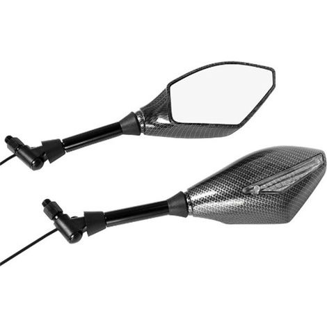 Specchietto retrovisore universale modificato da 10 mm per moto con indicatore di direzione, specchietto a LED con specchietto laterale illuminato, A (1/2)