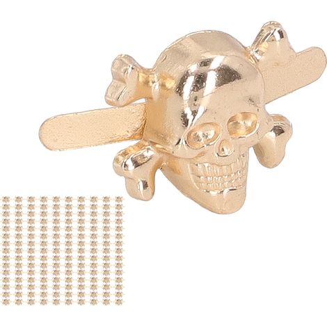 150 Pcs Clous Rivets Tête de Mort Gothique, Accessoires de Mode pour Customiser Chaussures, Vêtements et Sacs en Or (1/5)