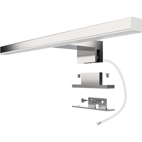 Lampe Miroir Salle de Bain 5W 400LM 30cm 230V 4000K, en Acier Inoxydable 3 en 1 Miroir Lumineux Led,Non Scintillement,Pince sur Miroir, Armoire,Mur Lampe LED 300mm (1/4)