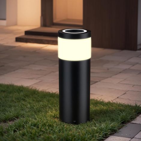 Acier Inoxydable Lampadaire Exterieur, IP65 étanche, Noir Lampe Exterieur sur Pied avec Spike Ground, Hauteur 290 mm avec 5W 3000K COB LED, Luminaire Exterieur sur Pied (1/5)