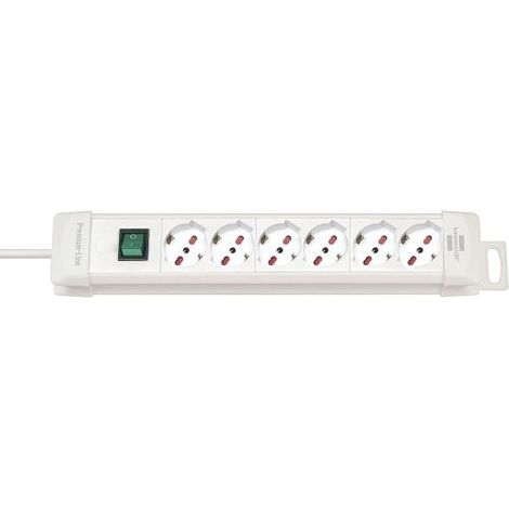 MULTIPRESA CIABATTA BIANCA 6 PRESE 10A SHUKO CAVO 3 MT (10621) (1/3)