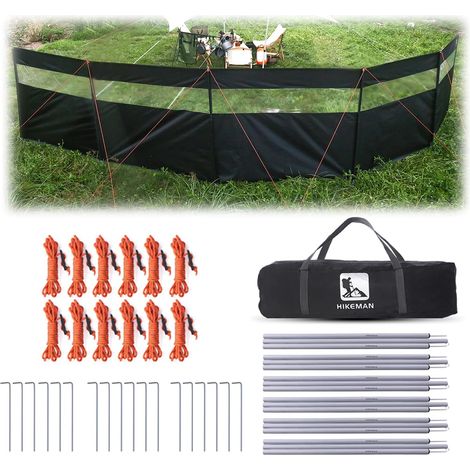 Camping Paravent Windshield - avec fenêtre,Grand Tente de Plage,Brise-Vue de Jardin(Noir,7.25m1.3m) (1/5)