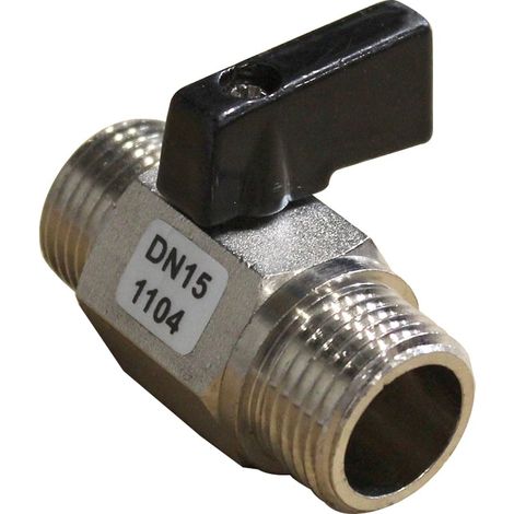 Mini vanne à sphère 4MS mâle/mâle - laiton nickelé - Série 690 15x21 (1/3)