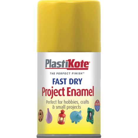 PlastiKote 440.0001130.046 Fast Dry Enamel Aerosol in Buttercup Yellow, 100ml (1/2)