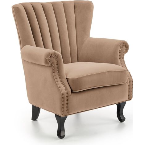 Sillón Houston 1105, Beige, 87x73x70cm, Tapiz, Patas: Madera, 0 (1/2)