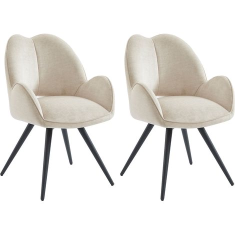 Sedia girevole con braccioli in Tessuto e Metallo Nero Beige - Lotto di 2 - GULSUN della Maison Céphy