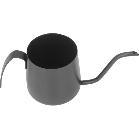 Kaffeekanne aus Edelstahl 304, Teflonbeschichtung, 7-Zoll-Griff, 250 ml, schwarz, mit Skala, ideal für Kaffeefilter. (1/5)