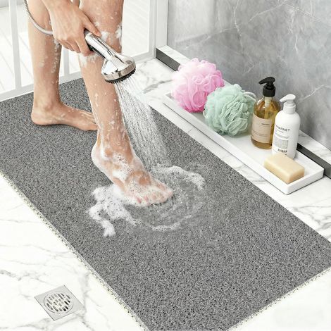 Alfombrilla de ducha antideslizante de PVC tipo lufa de 40x60 cm, alfombrilla de baño antideslizante con desagüe, alfombrilla de ducha antimoho, de secado rápido, superficie suave y texturizada para e (1/5)