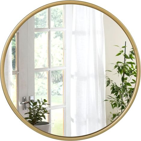 Miroir Mural 40cm, Miroir Rond en Métal, Miroir, Miroir Maquillage Moderne, Miroir Suspendu (1/5)