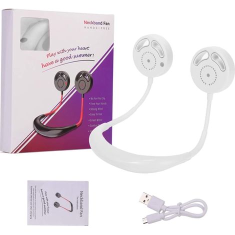 Mini ventilador de cuello USB portátil, banda flexible para el cuello para la cara, aromaterapia, deportes al aire libre, gimnasio, viajes, oficina. (1/5)