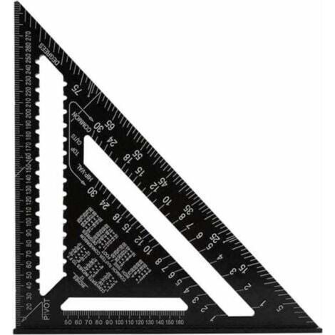 [JAMAIS UTILISÉ] Promotion Équerre Triangle Metrique Professionnel, 30cm/300mm Équerre de Charpentier Haute Précision, Règle d'angle Menuiserie en Alliage d'aluminium Outil de Mesure Bois Speed Square (1/4)
