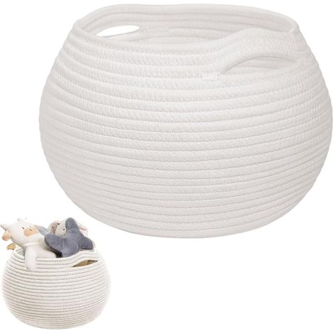 Panier Tressé, Corbeille Rangement Pour Salle, Petit Panier De Rangement, Corbeille Rangement Panier, Rangement Tressés En Coton pour Chambre, Salle de Bain, Cuisine, Salle D'étude, Bureau