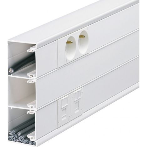 Goulotte 3 compartiments GBD 162x56mm PVC blanc (GBD5016109010) (1/3)