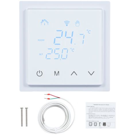 Thermostat d'ambiance intelligent 16A pour chauffage au sol, régulateur de température 85-250V, thermostat mural avec écran tactile LED
