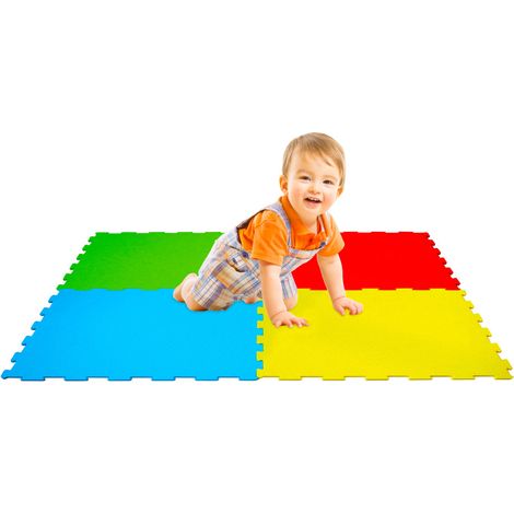 Tappeto Puzzle 4pz per Bambini Componibile Mega Quadrotti Multicolore (1/3)