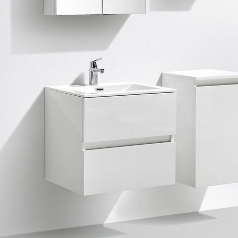 Mobile bagno singolo lavabo SIENA 60 cm - laccato bianco