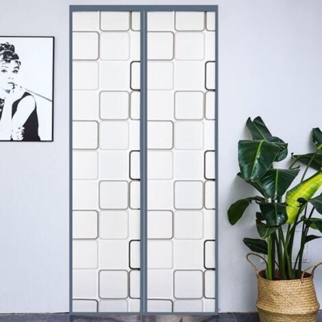 95x210cm Magnétique Rideau de Porte Isolant Thermique, EVA Semi-transparent, Anti Froid Porte Entrée Cuisine, Coupe-vent, Imperméable, Fermeture Automatique, Sans Percage (1/5)